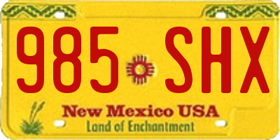 NM license plate 985SHX