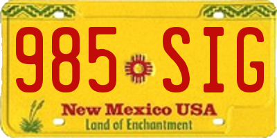 NM license plate 985SIG
