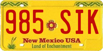 NM license plate 985SIK