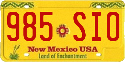 NM license plate 985SIO