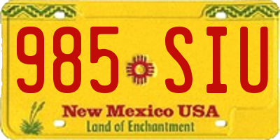 NM license plate 985SIU