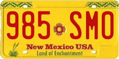 NM license plate 985SMO