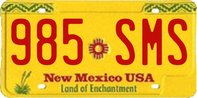 NM license plate 985SMS