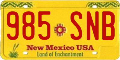NM license plate 985SNB