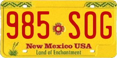 NM license plate 985SOG