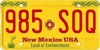 NM license plate 985SOQ