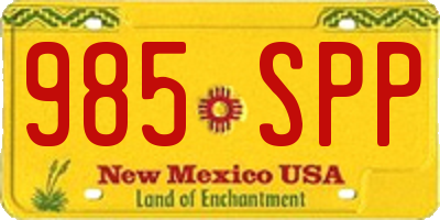 NM license plate 985SPP