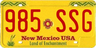 NM license plate 985SSG