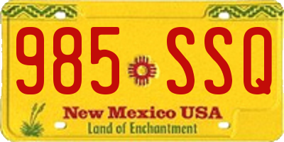 NM license plate 985SSQ