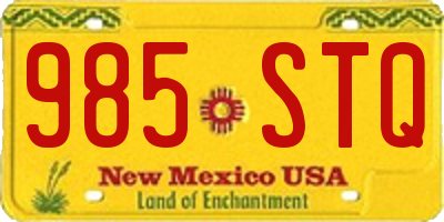 NM license plate 985STQ
