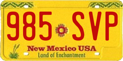 NM license plate 985SVP