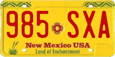 NM license plate 985SXA