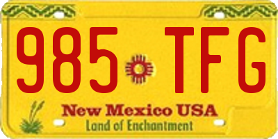 NM license plate 985TFG