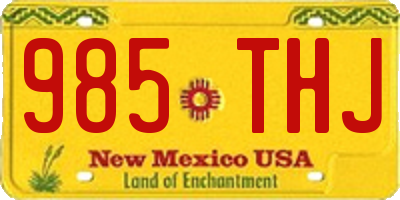 NM license plate 985THJ