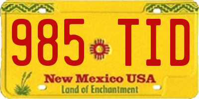 NM license plate 985TID