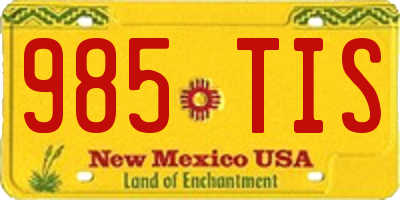 NM license plate 985TIS