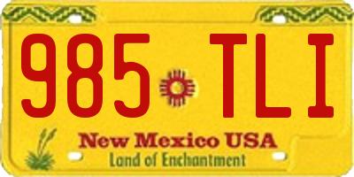 NM license plate 985TLI