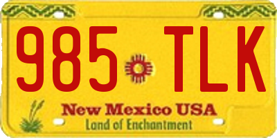 NM license plate 985TLK