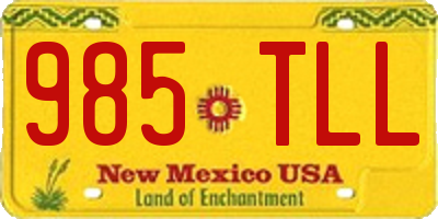 NM license plate 985TLL