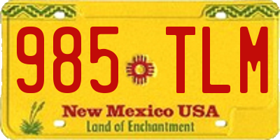 NM license plate 985TLM