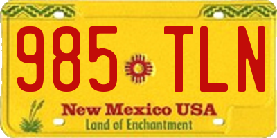 NM license plate 985TLN