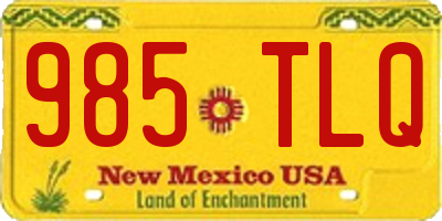 NM license plate 985TLQ