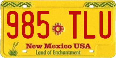 NM license plate 985TLU