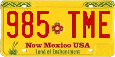 NM license plate 985TME