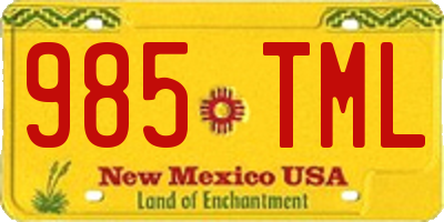 NM license plate 985TML