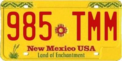 NM license plate 985TMM