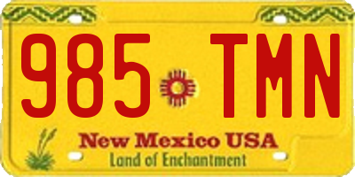 NM license plate 985TMN