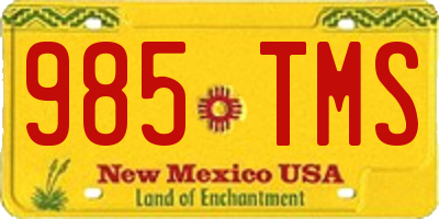 NM license plate 985TMS