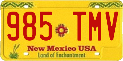 NM license plate 985TMV
