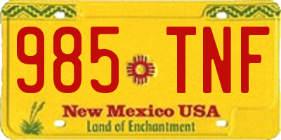 NM license plate 985TNF
