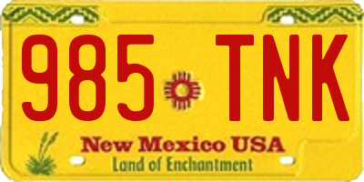NM license plate 985TNK