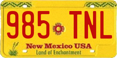 NM license plate 985TNL