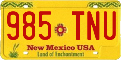 NM license plate 985TNU