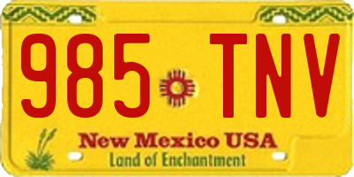 NM license plate 985TNV