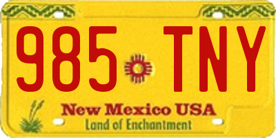 NM license plate 985TNY