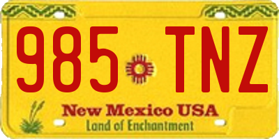 NM license plate 985TNZ