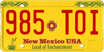 NM license plate 985TOI