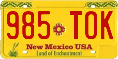 NM license plate 985TOK