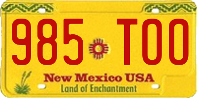 NM license plate 985TOO