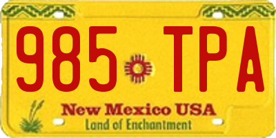 NM license plate 985TPA