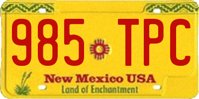 NM license plate 985TPC