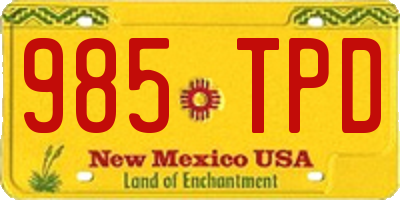 NM license plate 985TPD