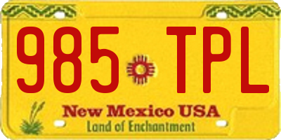 NM license plate 985TPL