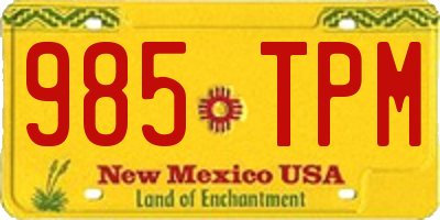 NM license plate 985TPM
