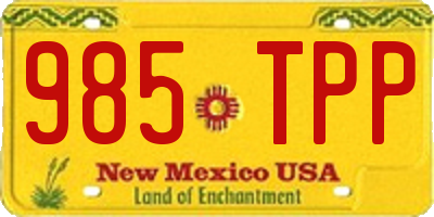 NM license plate 985TPP