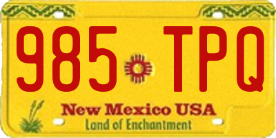 NM license plate 985TPQ